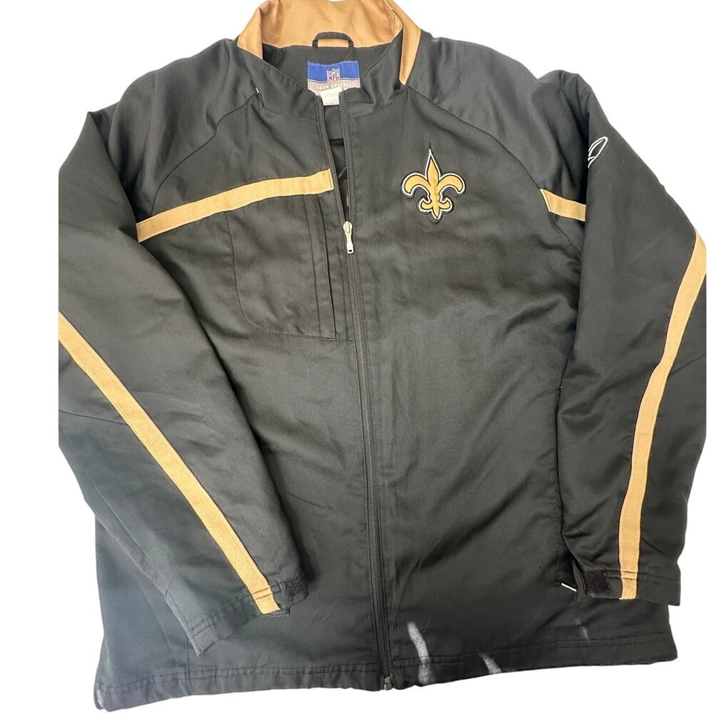 New Orleans Saints Vintage 2000s Reebok On Field Jacket Men’s M Black Gold NFL